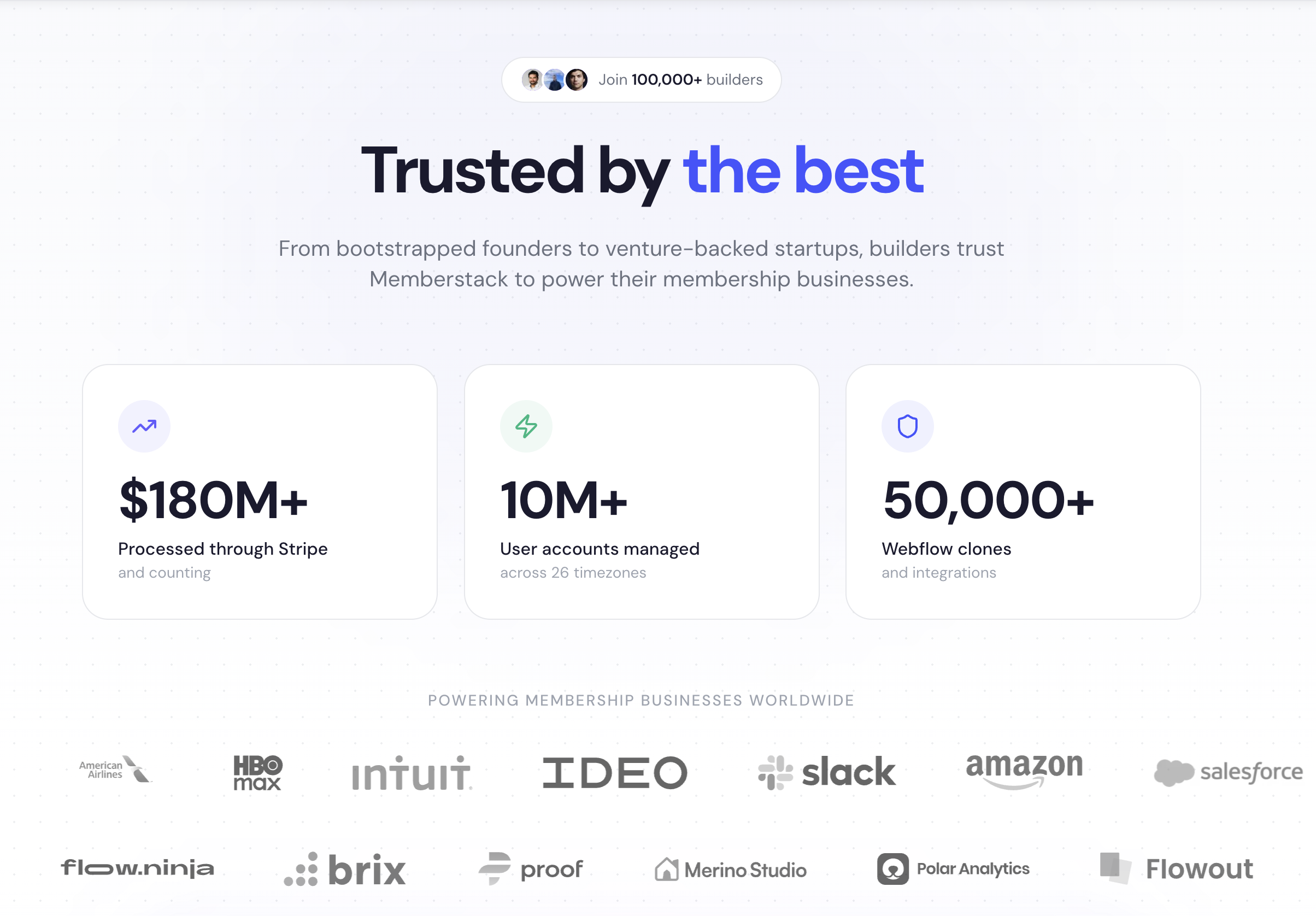 Memberstack stats and customers